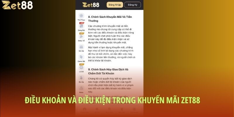 Khuyến mãi Zet88