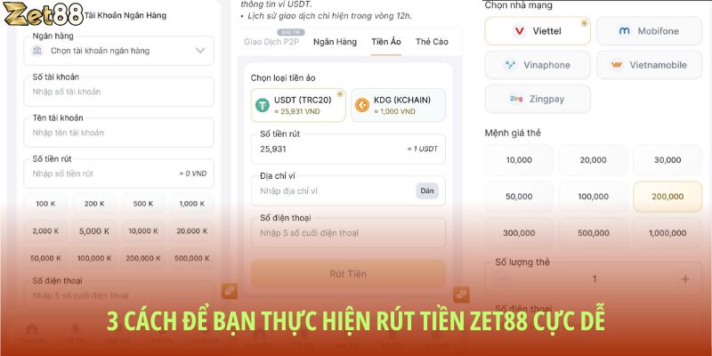 Rút tiền Zet88