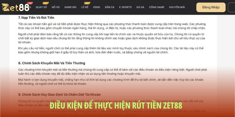 Rút tiền Zet88