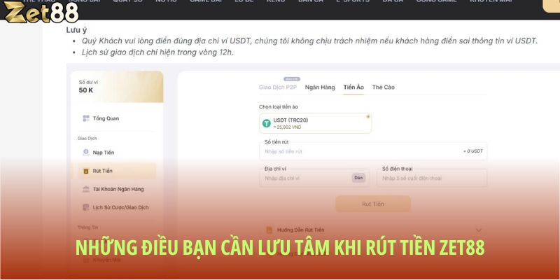 Rút tiền Zet88